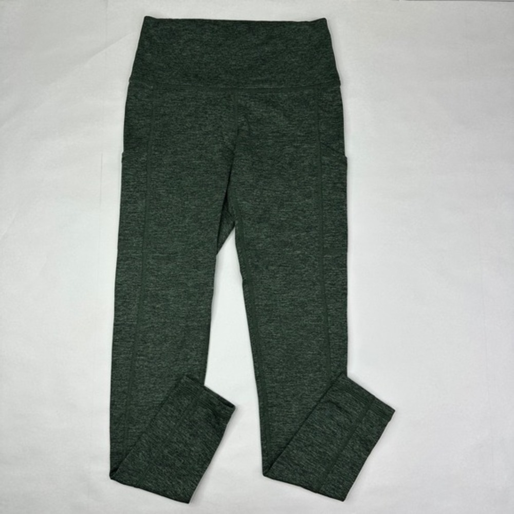 Aerie Chill Play Move Leggings High Waisted Pockets Green Heathered Women's M